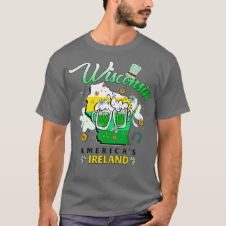ウィスコンシンアメリカアイルランドアイリッシュSt patricks dayB Tシャツ