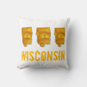 ウィスコンシンイエローチェダーチーズマディソンWIグルメ クッション (正面)