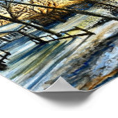 ウィスコンシンウィンターサンセットバイシラB ポスター (角)