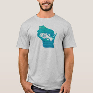 ウィスコンシンウェーブ魚釣り Tシャツ