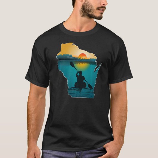 ウィスコンシンカヤックサンセット Tシャツ (正面)