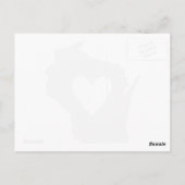 ウィスコンシングレー州マップシェイプ(ハート切り出し) ポストカード (裏面)