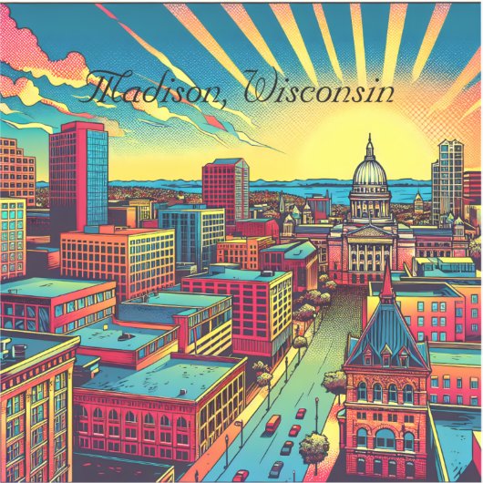 ウィスコンシンシティスカイラインのマディソン シール (正面)