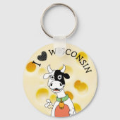 ウィスコンシンスイスチーズと牛キーチェーンが大好き キーホルダー (正面)