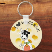 ウィスコンシンスイスチーズと牛キーチェーンが大好き キーホルダー (正面)