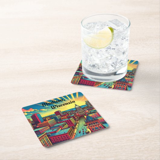 ウィスコンシンスカイラインのマディソン スクエアペーパーコースター (インサイチュ)