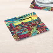 ウィスコンシンスカイラインのマディソン スクエアペーパーコースター (アングル)