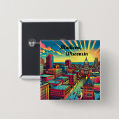 ウィスコンシンスカイラインのマディソン 缶バッジ (正面&裏面)
