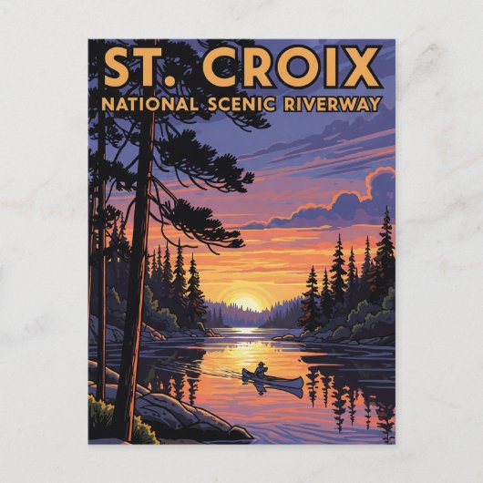 ウィスコンシンセントクロワ国営リバーウェイ旅行 ポストカード (正面)