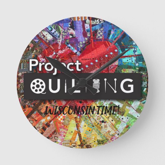 ウィスコンシンタイムプロジェクトキルティング時計 ラウンド壁時計 (正面)