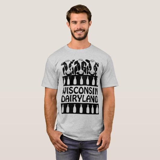 ウィスコンシンダイリーランドおもしろいカウファームTシャツ Tシャツ (正面フル)