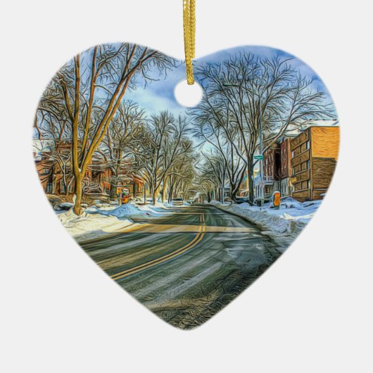 ウィスコンシンチーズヘッドクリスマスキープサケ セラミックオーナメント (正面)