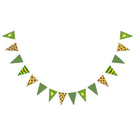 ウィスコンシンチーズヘッドグリーンと金ゴールド国旗 バンティングフラッグ