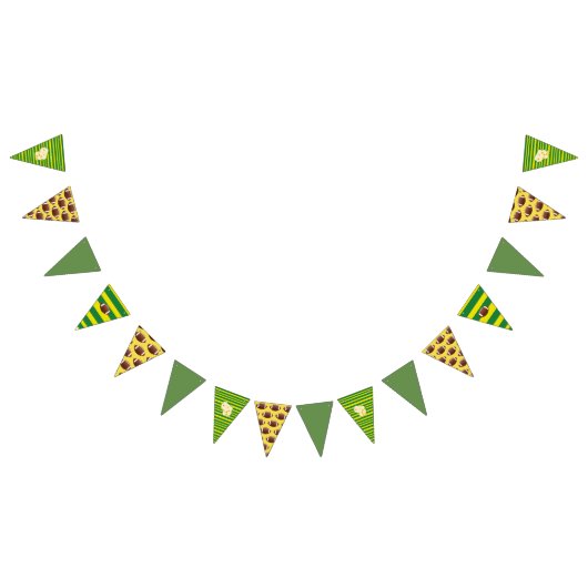 ウィスコンシンチーズヘッドグリーンと金ゴールド国旗 バンティングフラッグ (全)