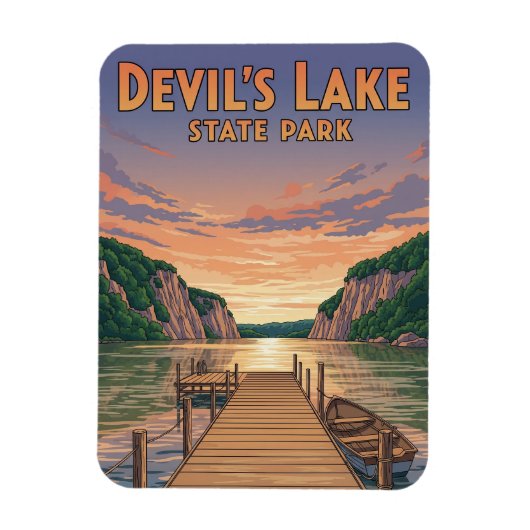 ウィスコンシンデビルズレイク州パークトラベル マグネット (縦)
