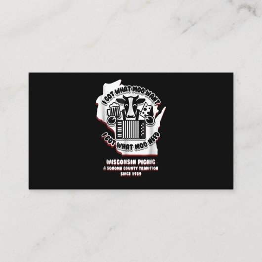 ウィスコンシンピクニックカウビール、チーズ&アコーディオン エンクロージャーカード (正面)