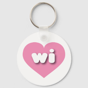 ウィスコンシンピンクハート- I love wi キーホルダー