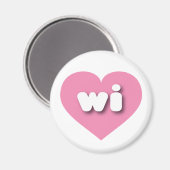 ウィスコンシンピンクハート- I love wi マグネット (正面/裏面)