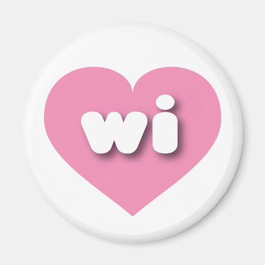 ウィスコンシンピンクハート- I love wi マグネット (正面)