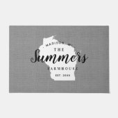 ウィスコンシンファミリーモノグラム州doormat ドアマット (正面)