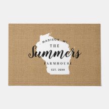 ウィスコンシンファミリーモノグラム州doormat