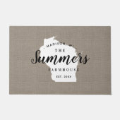 ウィスコンシンファミリーモノグラム州doormat ドアマット (正面)