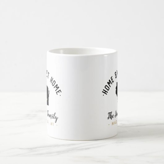 ウィスコンシンホームスイートホームファミリーモノグラムマグ コーヒーマグカップ (中央)
