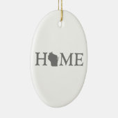 ウィスコンシンホーム州ワードアート セラミックオーナメント (右)
