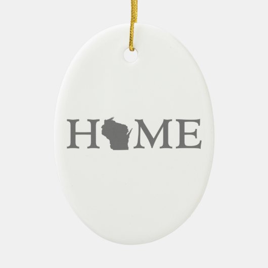 ウィスコンシンホーム州ワードアート セラミックオーナメント (正面)