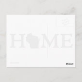 ウィスコンシンホーム州型文字グレーワードアート ポストカード (裏面)