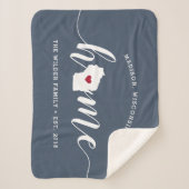 ウィスコンシンホーム州 パーソナライズされた シェルパブランケット (正面)