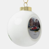 ウィスコンシンボールまたはスノーフレークオーナメント セラミックボールオーナメント (左)