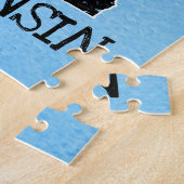 ウィスコンシンマップオペスニーク過去ヤテアことわざブルー ジグソーパズル (側面)