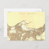 ウィスコンシンマディソンヴィンテージレトロマップ ポストカード (正面/裏面)