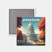 ウィスコンシンマディソン州キャピトル マグネット (正面/裏面)