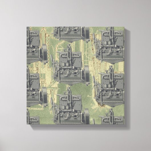 ウィスコンシンモーターミルウォーキーウィスコンシンエンジンアーリーK キャンバスプリント (正面)