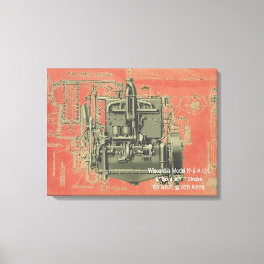 ウィスコンシンモーターミルウォーキーウィスコンシンエンジンアーリーK キャンバスプリント (正面)