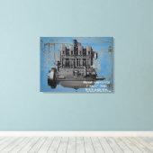 ウィスコンシンモーターミルウォーキーウィスコンシンエンジンアーリーK キャンバスプリント (インサイチュ (ウッドフロア))