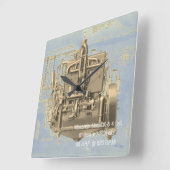 ウィスコンシンモーターミルウォーキーウィスコンシンエンジン早いK スクエア壁時計 (傾斜)