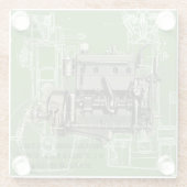 ウィスコンシンモーターミルウォーキーウィスコンシンガスエンジンB-3 ガラスコースター (裏面)