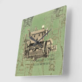 ウィスコンシンモーターミルウォーキーウィスコンシンガスエンジンB-3 スクエア壁時計 (傾斜)