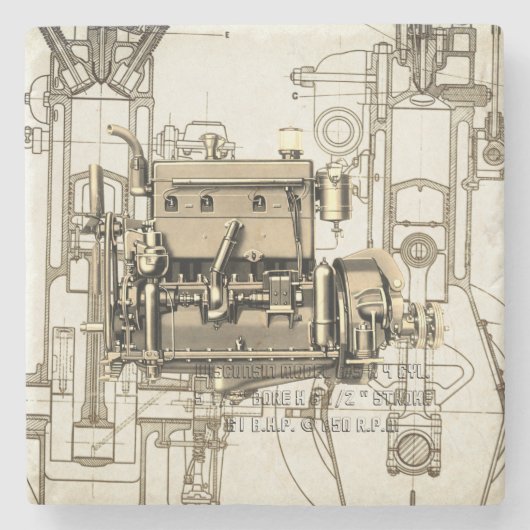 ウィスコンシンモーターミルウォーキーウィスコンシンガスエンジンB-3 ストーンコースター (正面)