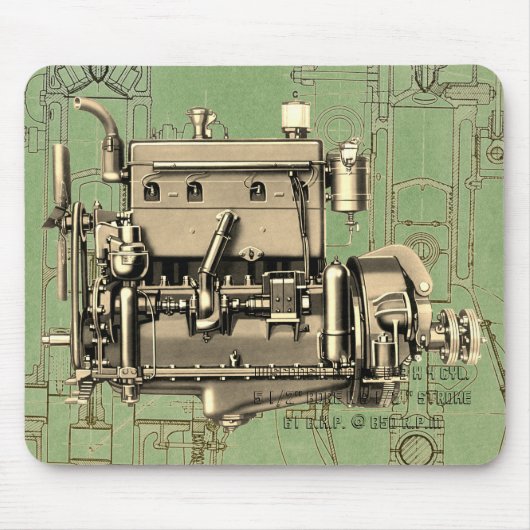 ウィスコンシンモーターミルウォーキーウィスコンシンガスエンジンB-3 マウスパッド (正面)