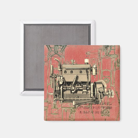 ウィスコンシンモーターミルウォーキーウィスコンシンガスエンジンB-3 マグネット (正面/裏面)