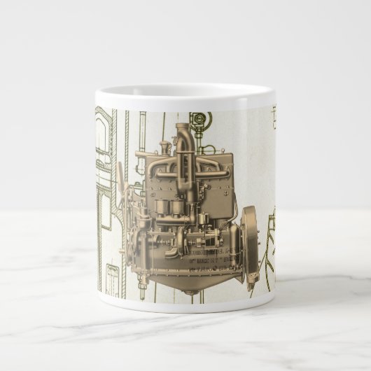 ウィスコンシンモーターミルウォーキーウィスコンシンガスエンジンK5 ジャンボコーヒーマグカップ (正面)
