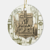 ウィスコンシンモーターミルウォーキーウィスコンシンガスエンジンK5 セラミックオーナメント (左)