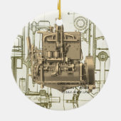 ウィスコンシンモーターミルウォーキーウィスコンシンガスエンジンK5 セラミックオーナメント (裏面)