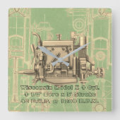 ウィスコンシンモーターミルウォーキーウィスコンシンガスエンジンX スクエア壁時計 (正面)