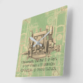 ウィスコンシンモーターミルウォーキーウィスコンシンガスエンジンX スクエア壁時計 (傾斜)