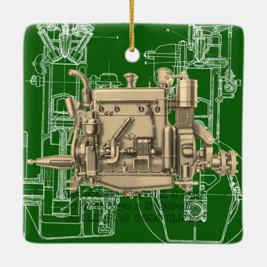 ウィスコンシンモーターミルウォーキーウィスコンシンガスエンジンX セラミックオーナメント (裏面)